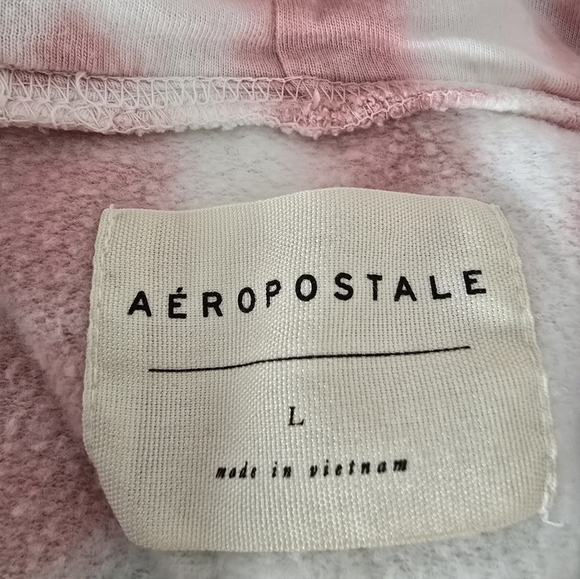Aeropastale Tie-Dye Hoodie Sweatshirt - Pink, Green, Cream - Picture 12 of 12
